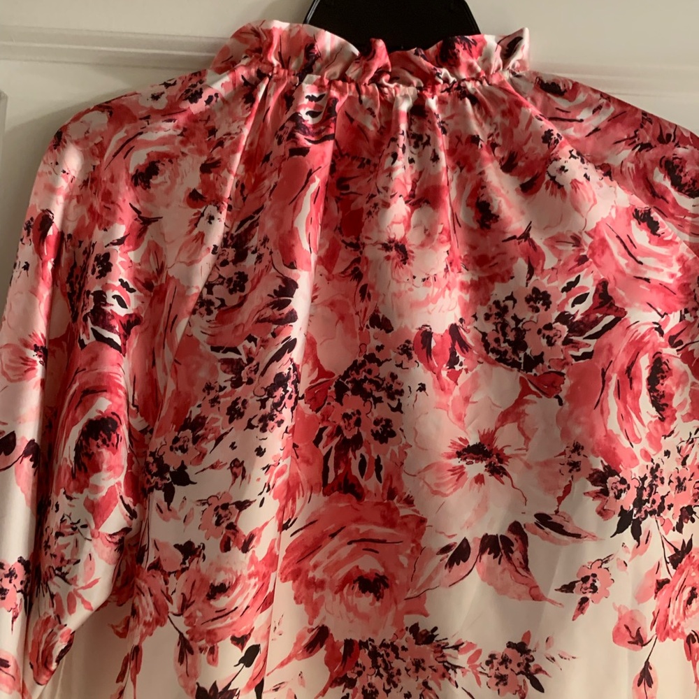 Anne Klien Pink and Red Floral Blouse 3/$25